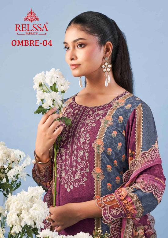 Relssa Fabrics Ombre Vol 4 Digital Printed Cotton Dress Material