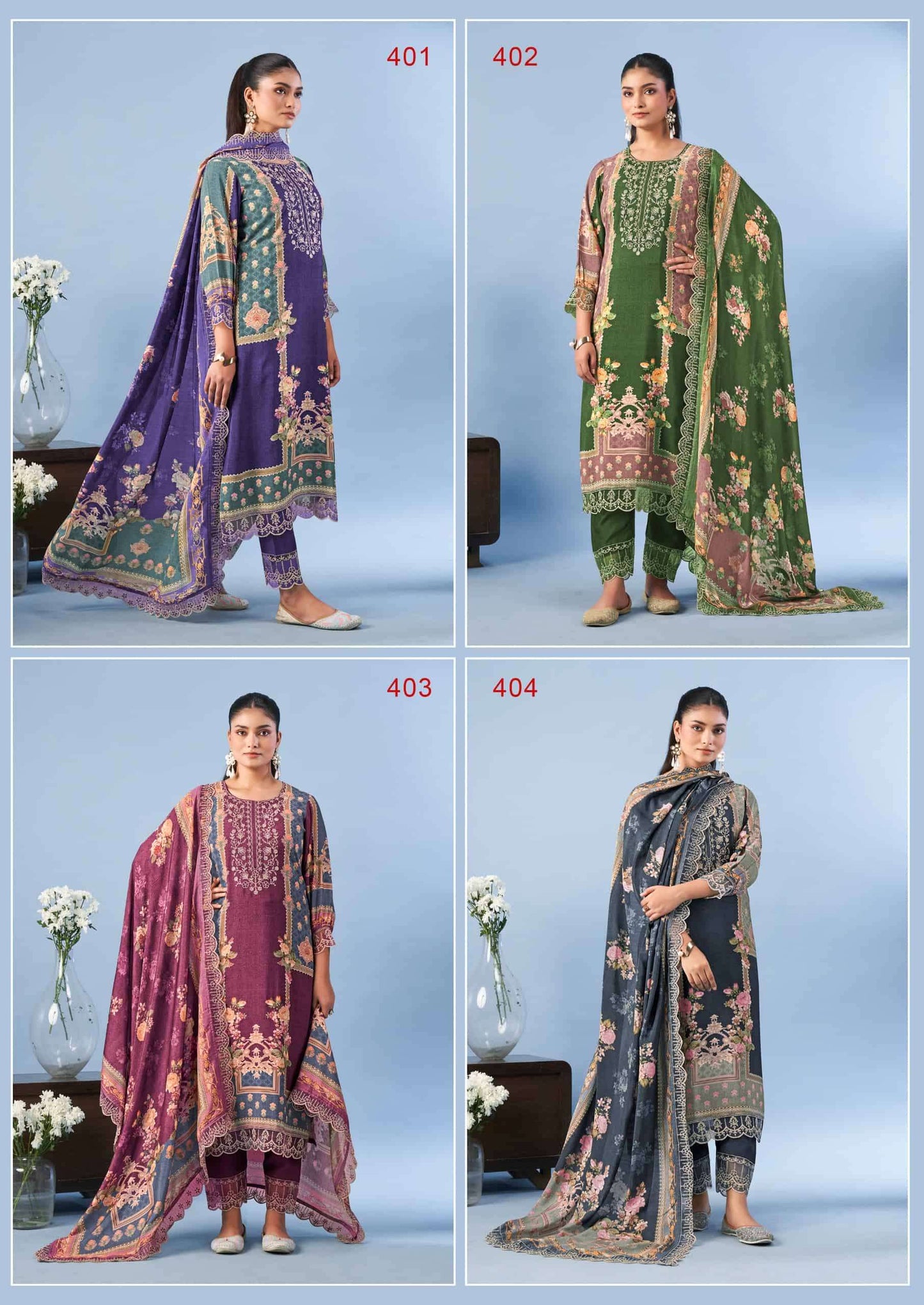 Relssa Fabrics Ombre Vol 4 Digital Printed Cotton Dress Material