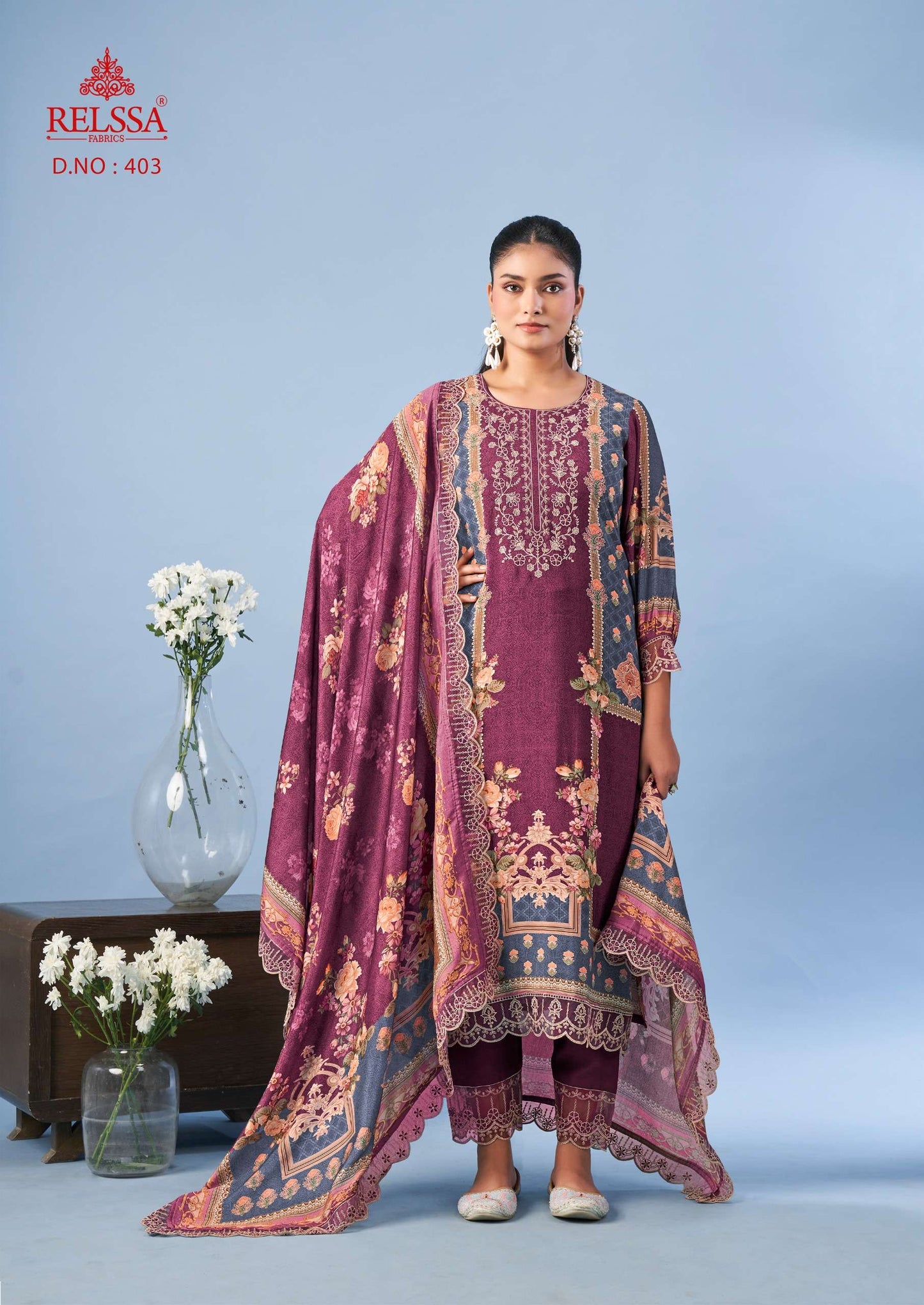 Relssa Fabrics Ombre Vol 4 Digital Printed Cotton Dress Material