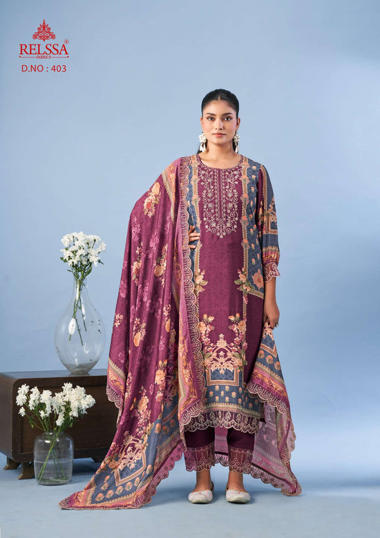 Relssa Fabrics Ombre Vol 4 Digital Printed Cotton Dress Material