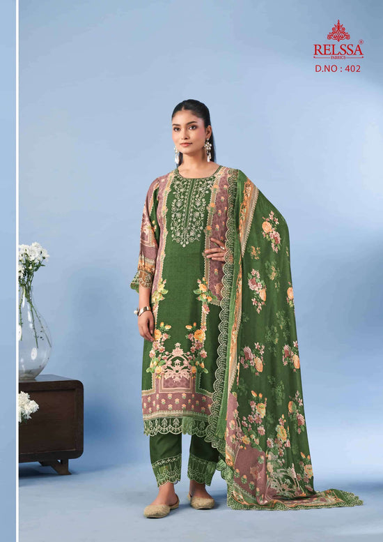 Relssa Fabrics Ombre Vol 4 Digital Printed Cotton Dress Material