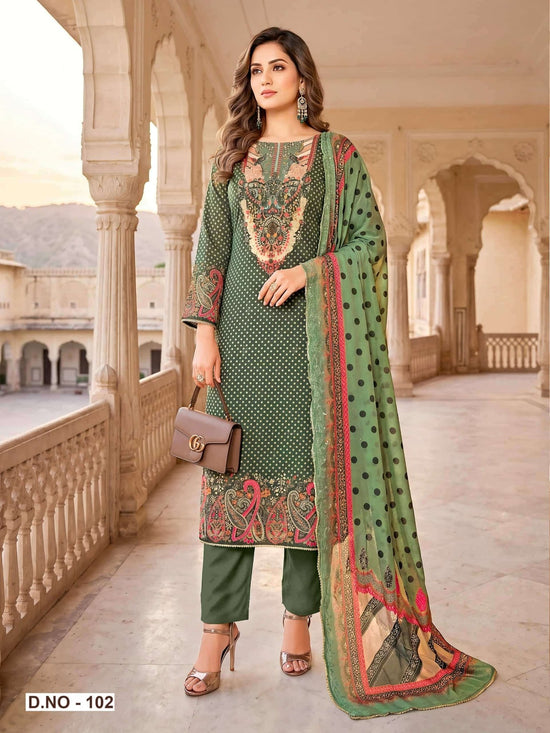 Relssa Fabrics Pallavi Premium Masakali Embroidered Dress Material - Amrah Wholesale