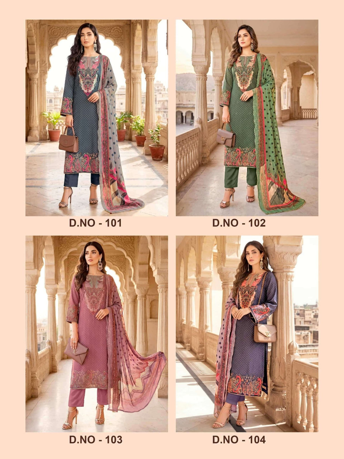 Relssa Fabrics Pallavi Premium Masakali Embroidered Dress Material - Amrah Wholesale