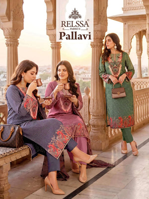 Relssa Fabrics Pallavi Premium Masakali Embroidered Dress Material - Amrah Wholesale