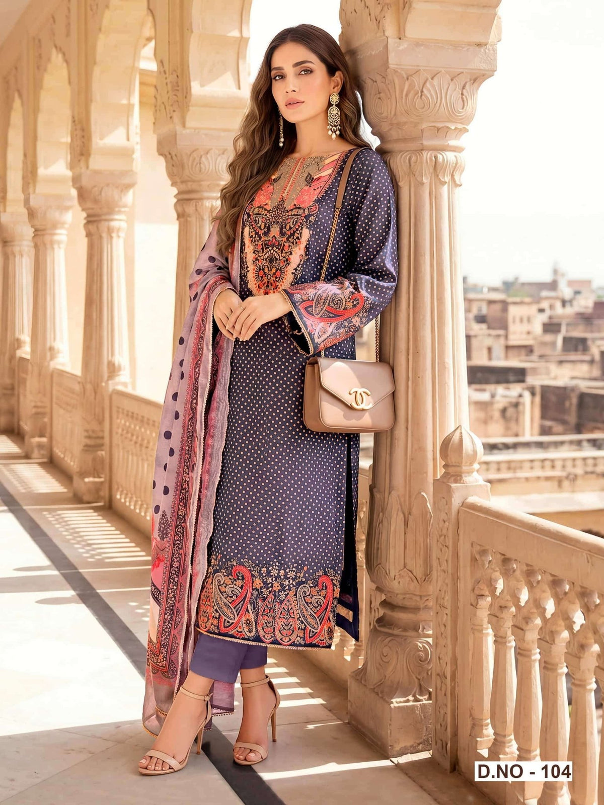 Relssa Fabrics Pallavi Premium Masakali Embroidered Dress Material - Amrah Wholesale