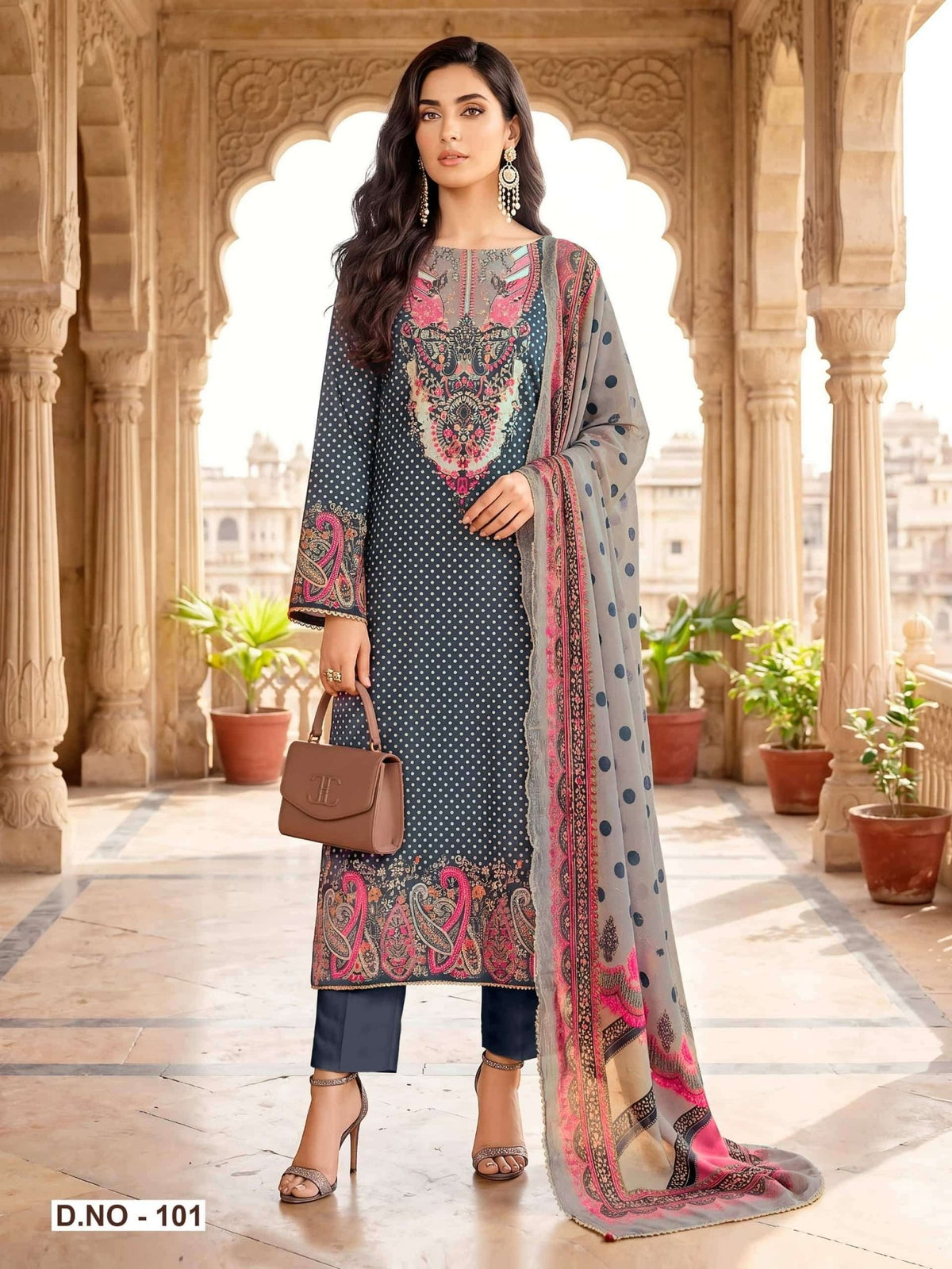 Relssa Fabrics Pallavi Premium Masakali Embroidered Dress Material - Amrah Wholesale