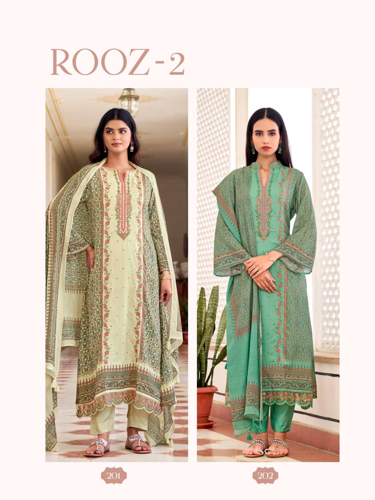 Relssa Fabrics Rooz Vol 2 Fancy Muslin Embroidered Dress Material - Amrah Wholesale