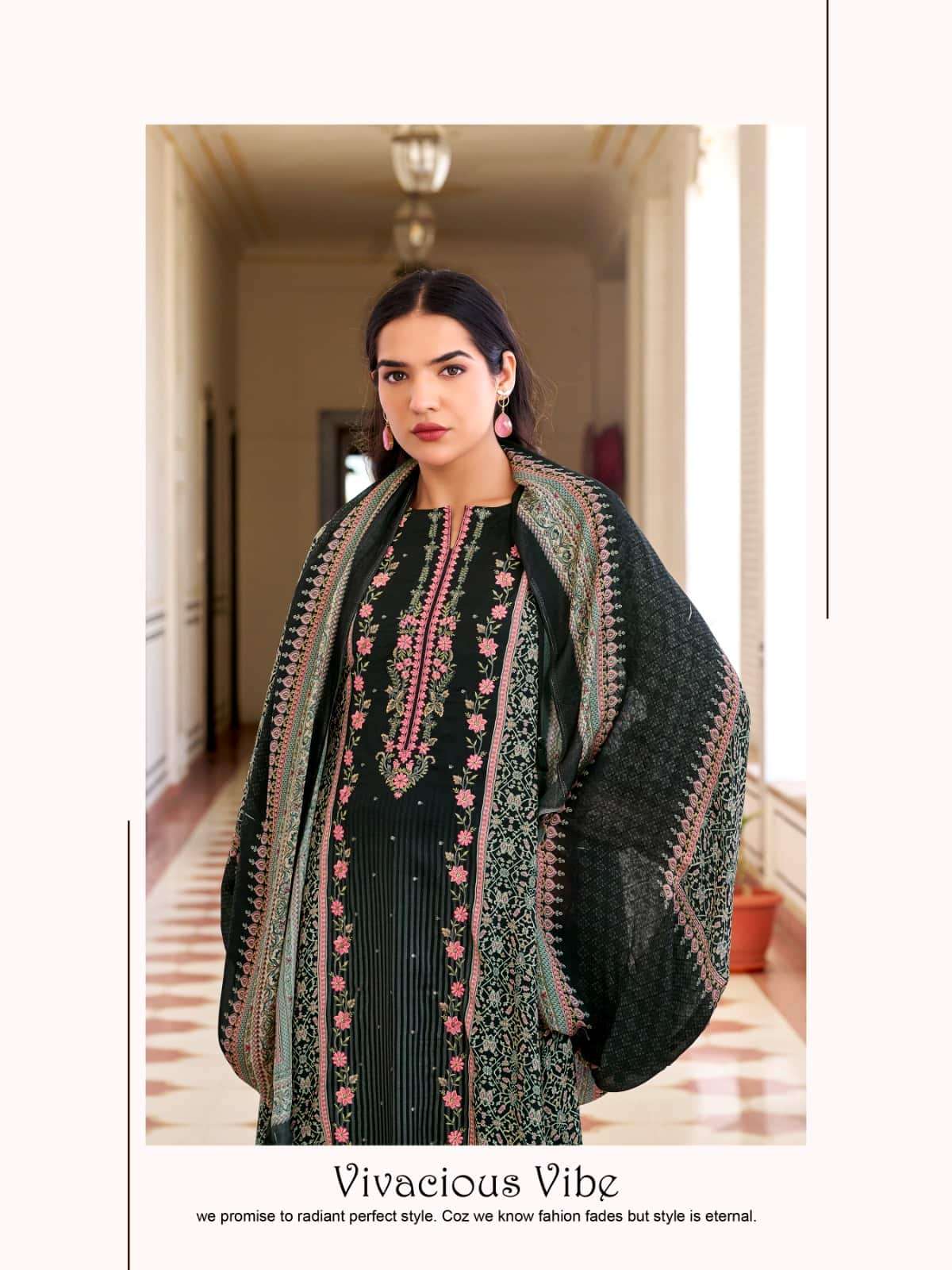 Relssa Fabrics Rooz Vol 2 Fancy Muslin Embroidered Dress Material - Amrah Wholesale