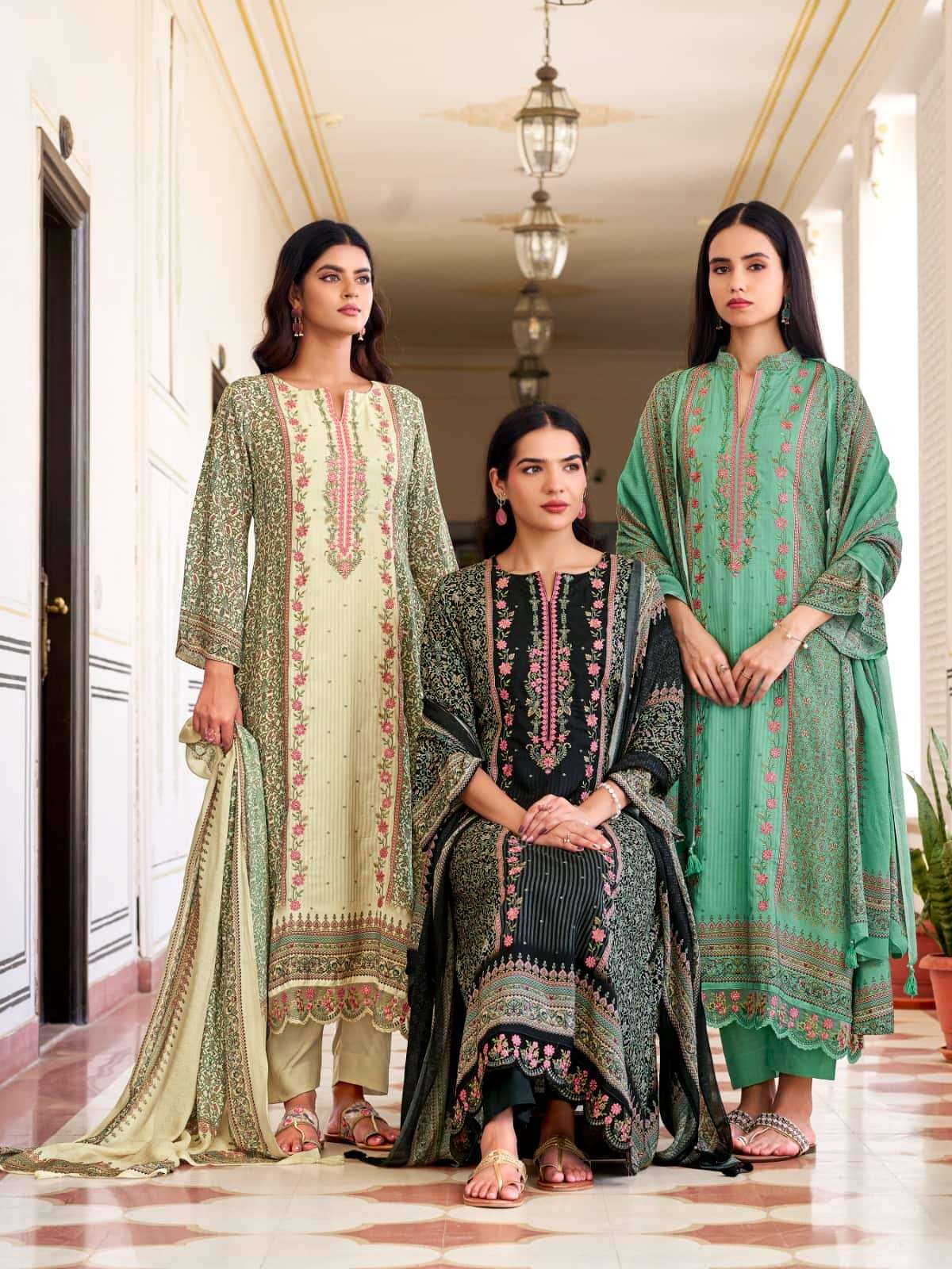Relssa Fabrics Rooz Vol 2 Fancy Muslin Embroidered Dress Material - Amrah Wholesale