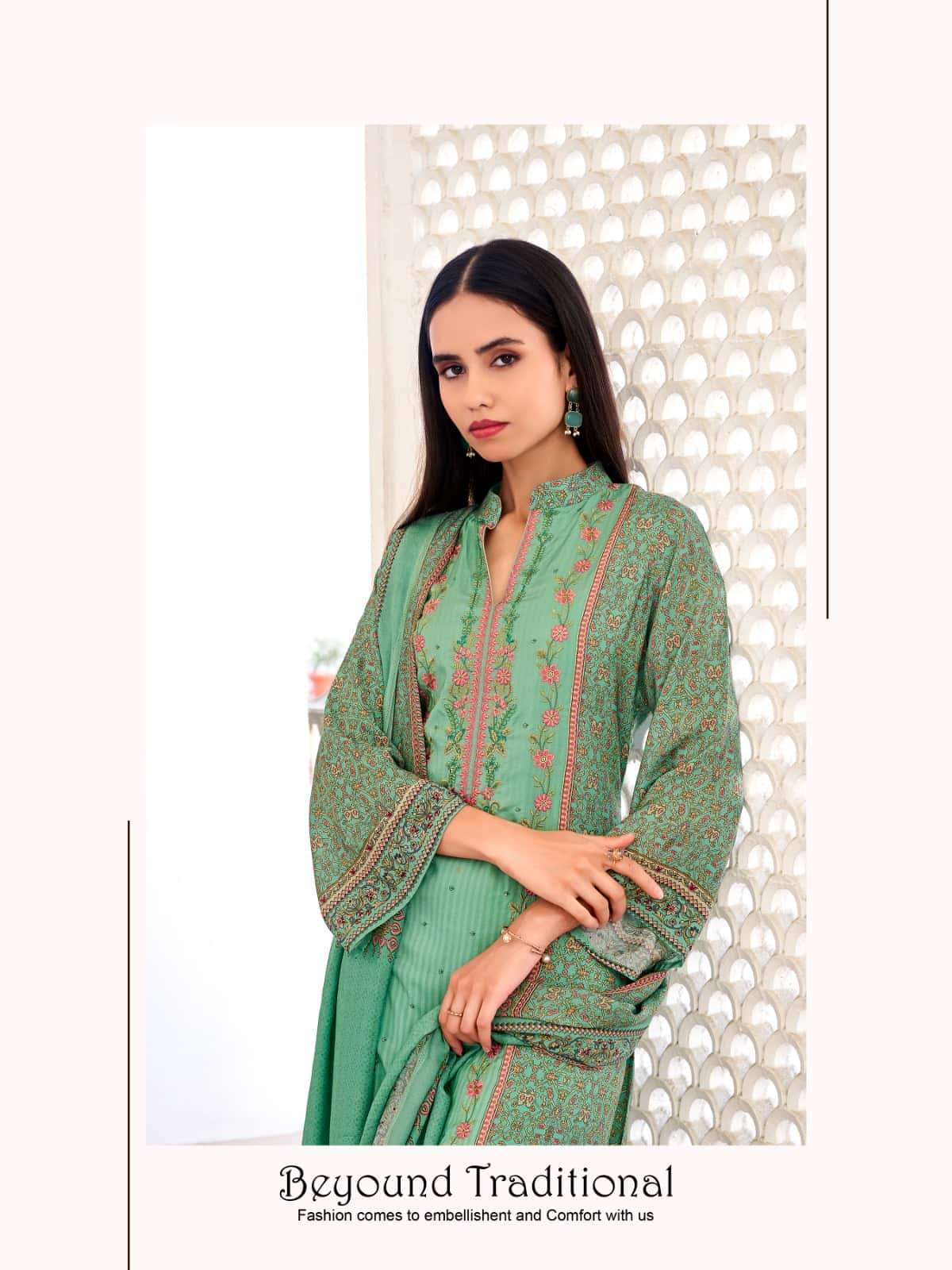 Relssa Fabrics Rooz Vol 2 Fancy Muslin Embroidered Dress Material - Amrah Wholesale