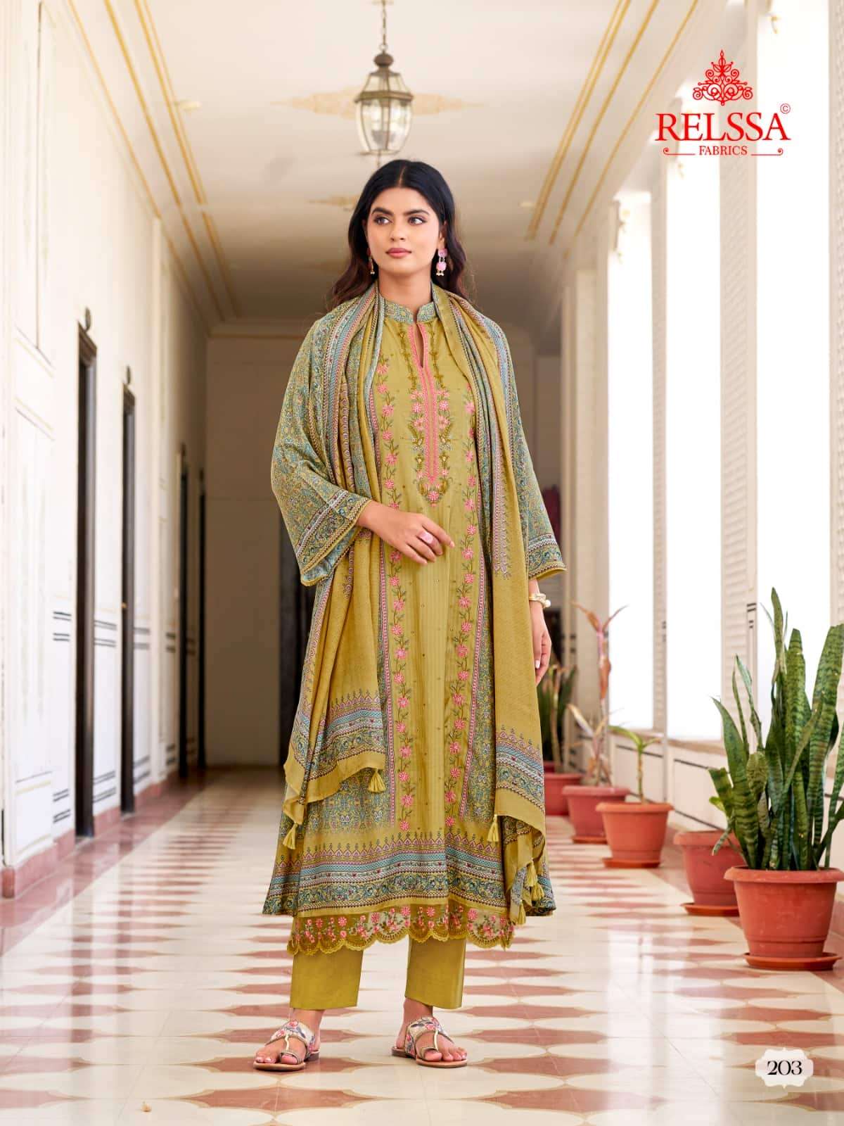 Relssa Fabrics Rooz Vol 2 Fancy Muslin Embroidered Dress Material - Amrah Wholesale