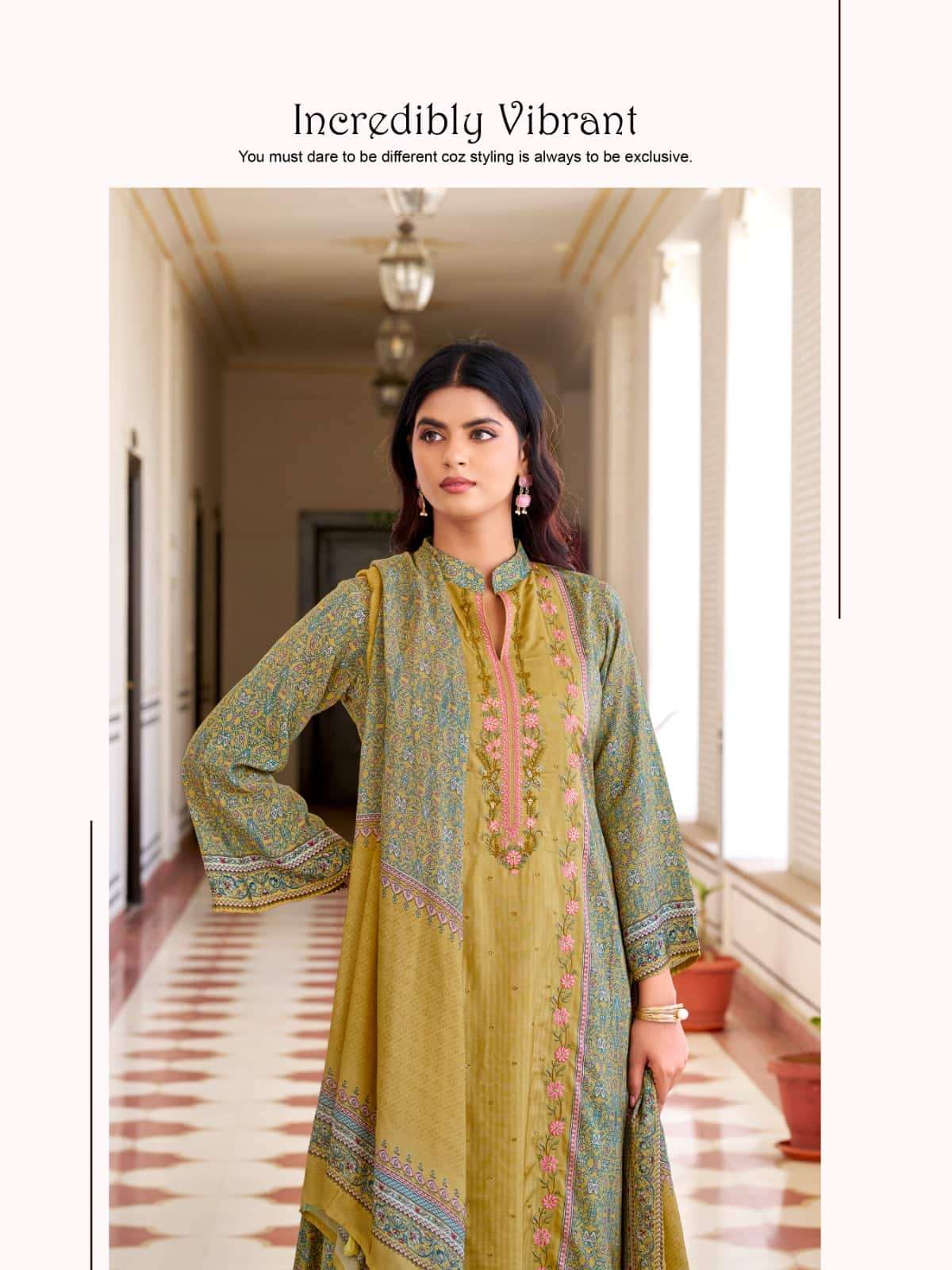 Relssa Fabrics Rooz Vol 2 Fancy Muslin Embroidered Dress Material - Amrah Wholesale