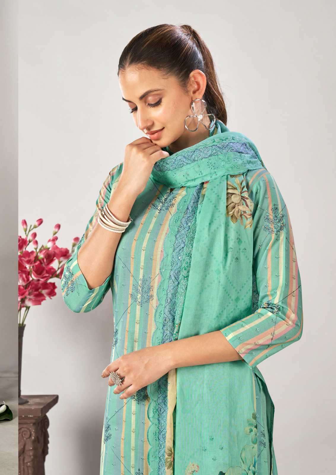 Relssa Fabrics Rubi Vol 11 Cotton Embroidered Dress Material - Amrah Wholesale