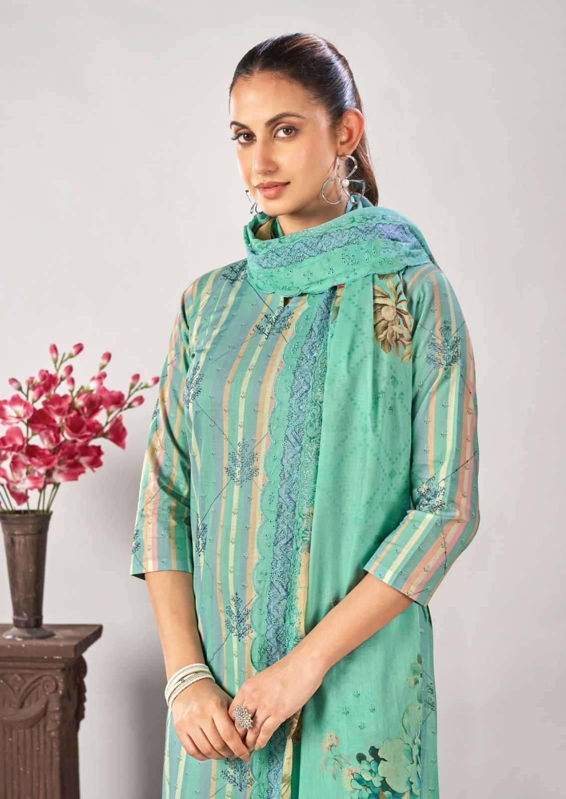 Relssa Fabrics Rubi Vol 11 Cotton Embroidered Dress Material - Amrah Wholesale