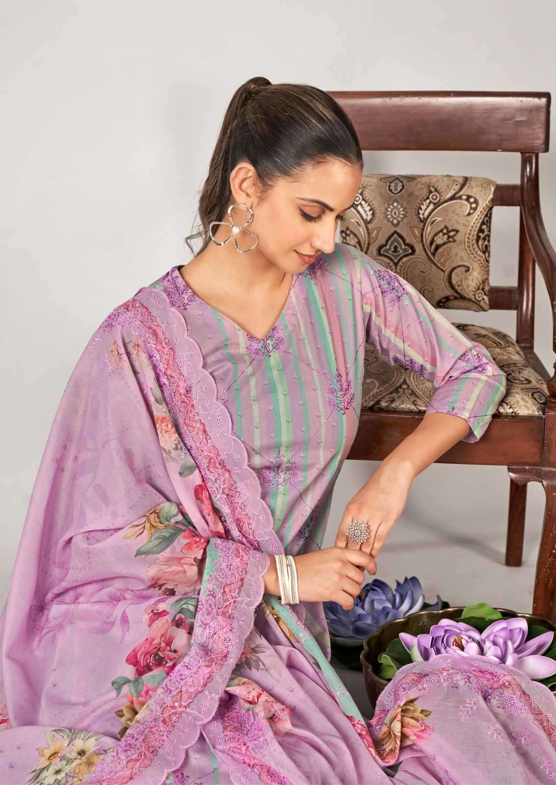 Relssa Fabrics Rubi Vol 11 Cotton Embroidered Dress Material - Amrah Wholesale
