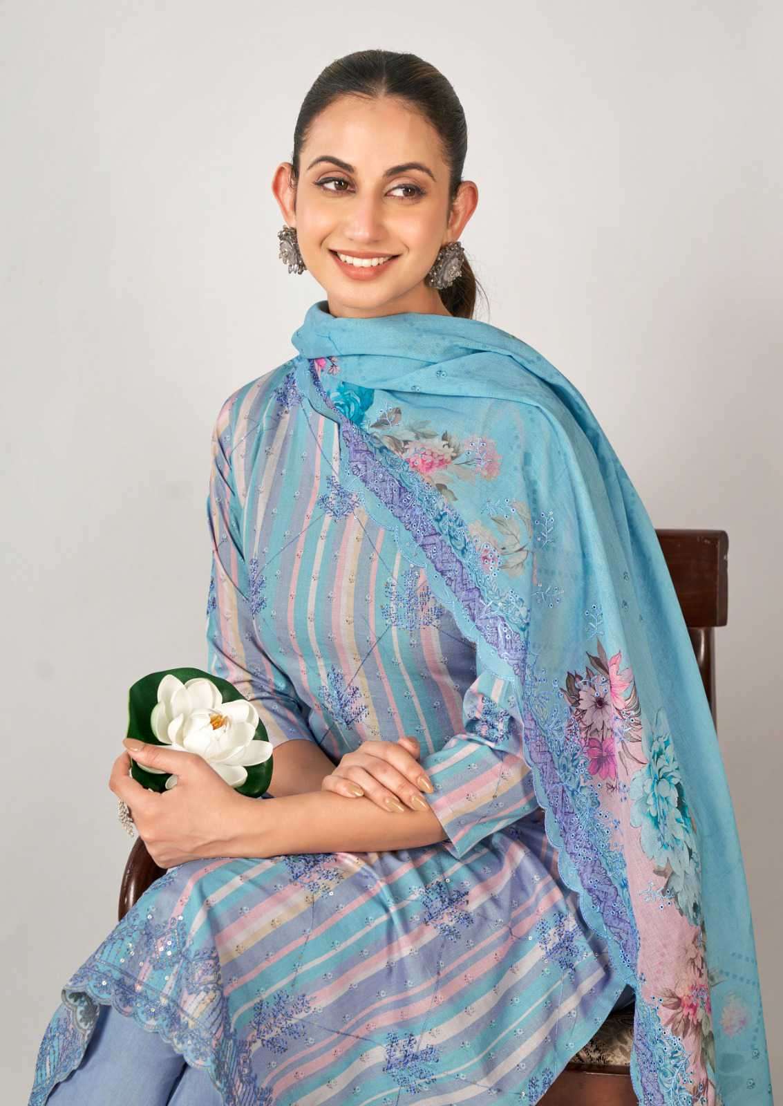 Relssa Fabrics Rubi Vol 11 Cotton Embroidered Dress Material - Amrah Wholesale