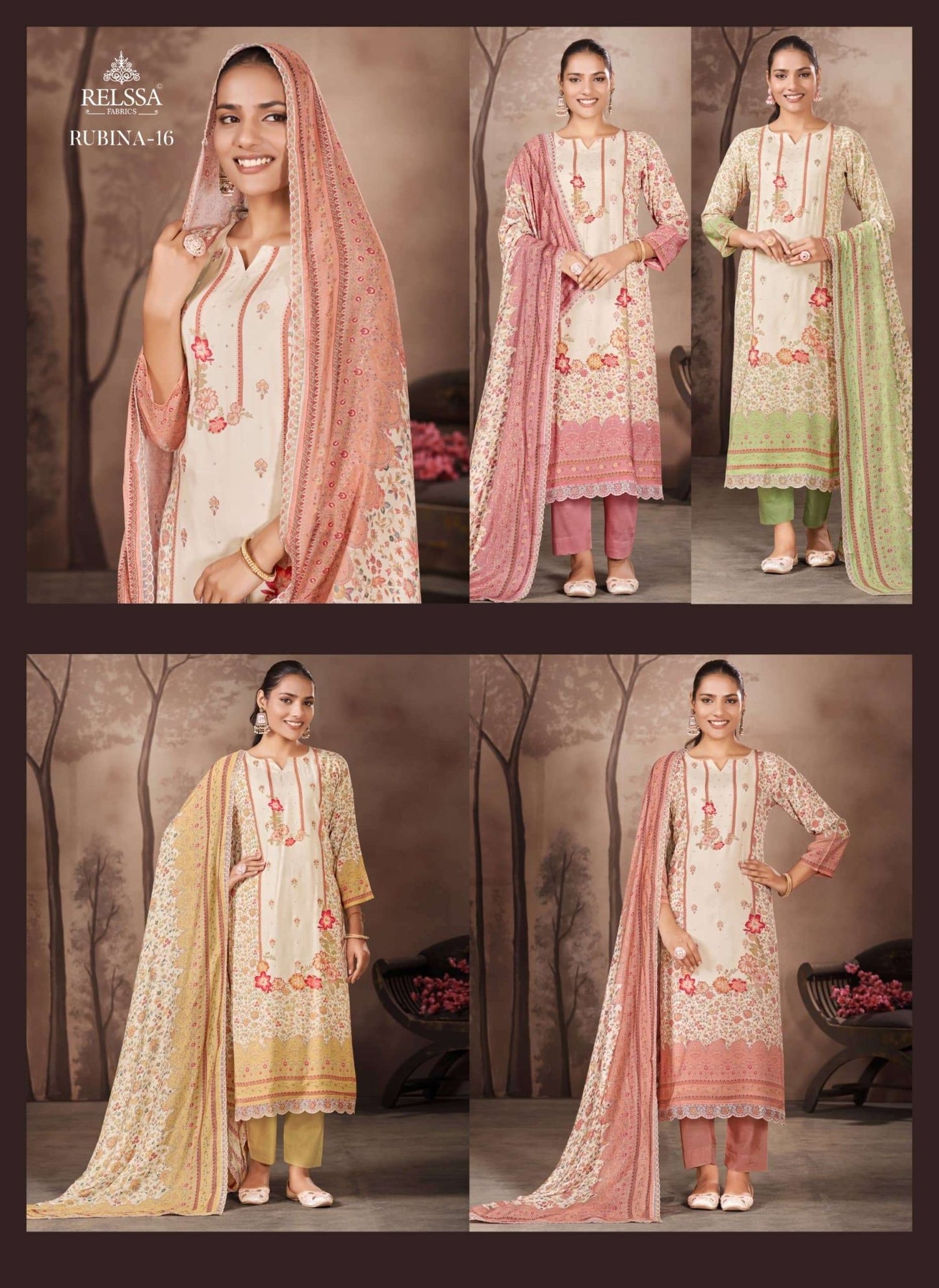Relssa Fabrics Rubina Vol 16 Premium Cotton Dress Material - Amrah Wholesale