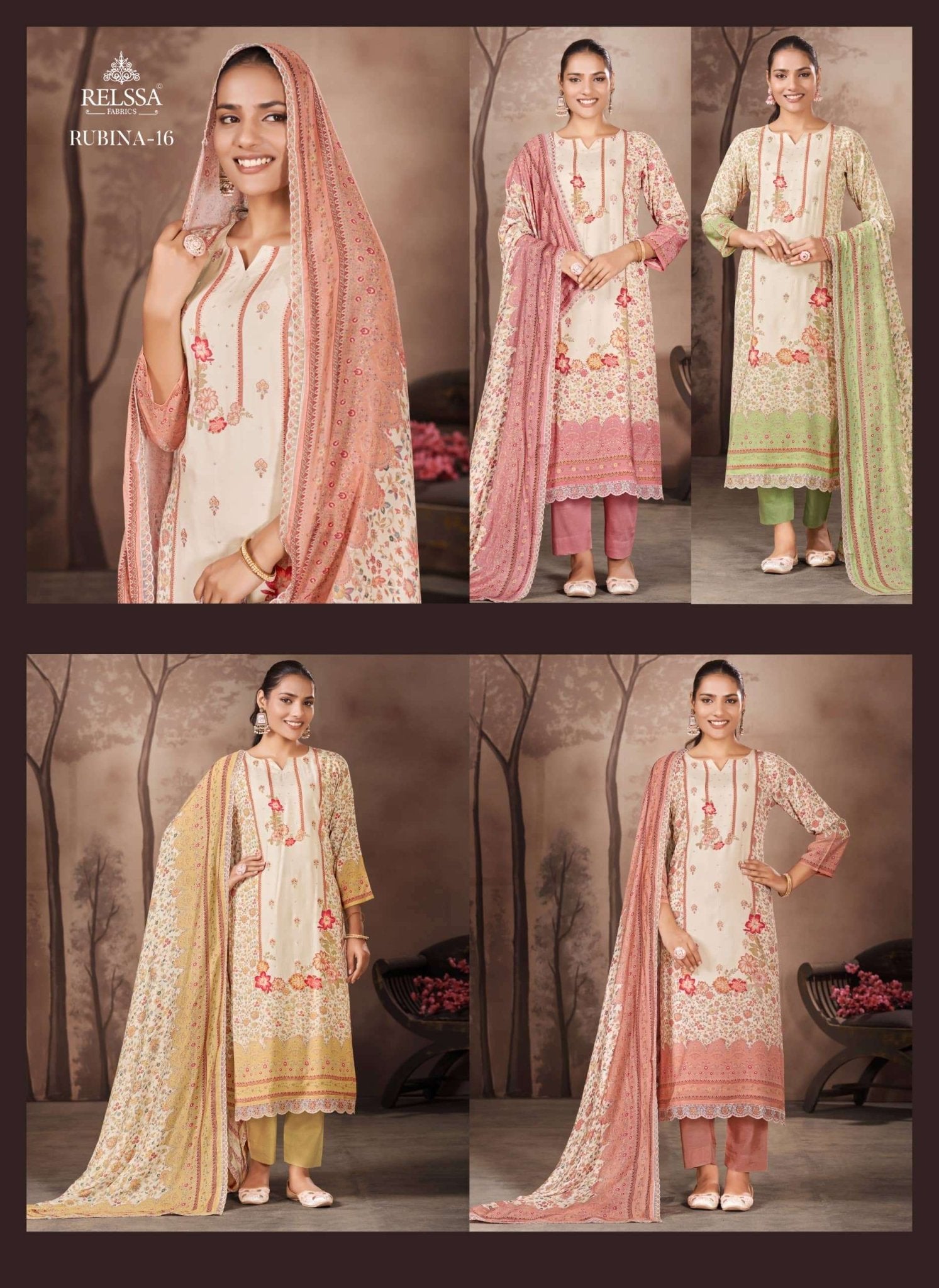 Relssa Fabrics Rubina Vol 16 Premium Cotton Dress Material - Amrah Wholesale