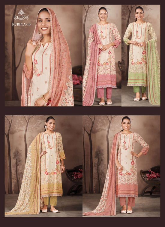 Relssa Fabrics Rubina Vol 16 Premium Cotton Dress Material - Amrah Wholesale