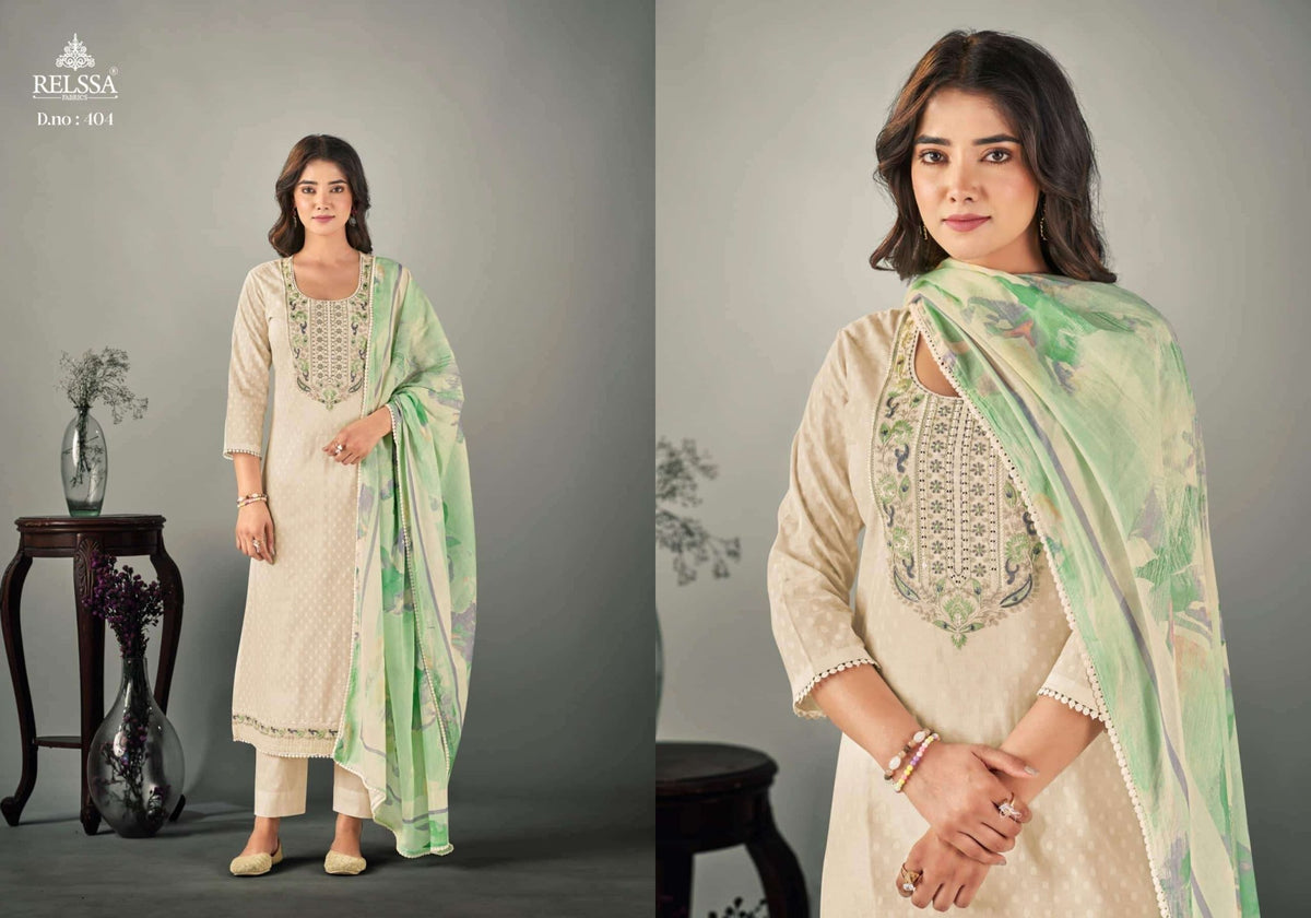 Relssa Fabrics Shalin Vol 4 Cotton Lawn Dress Material - Amrah Wholesale