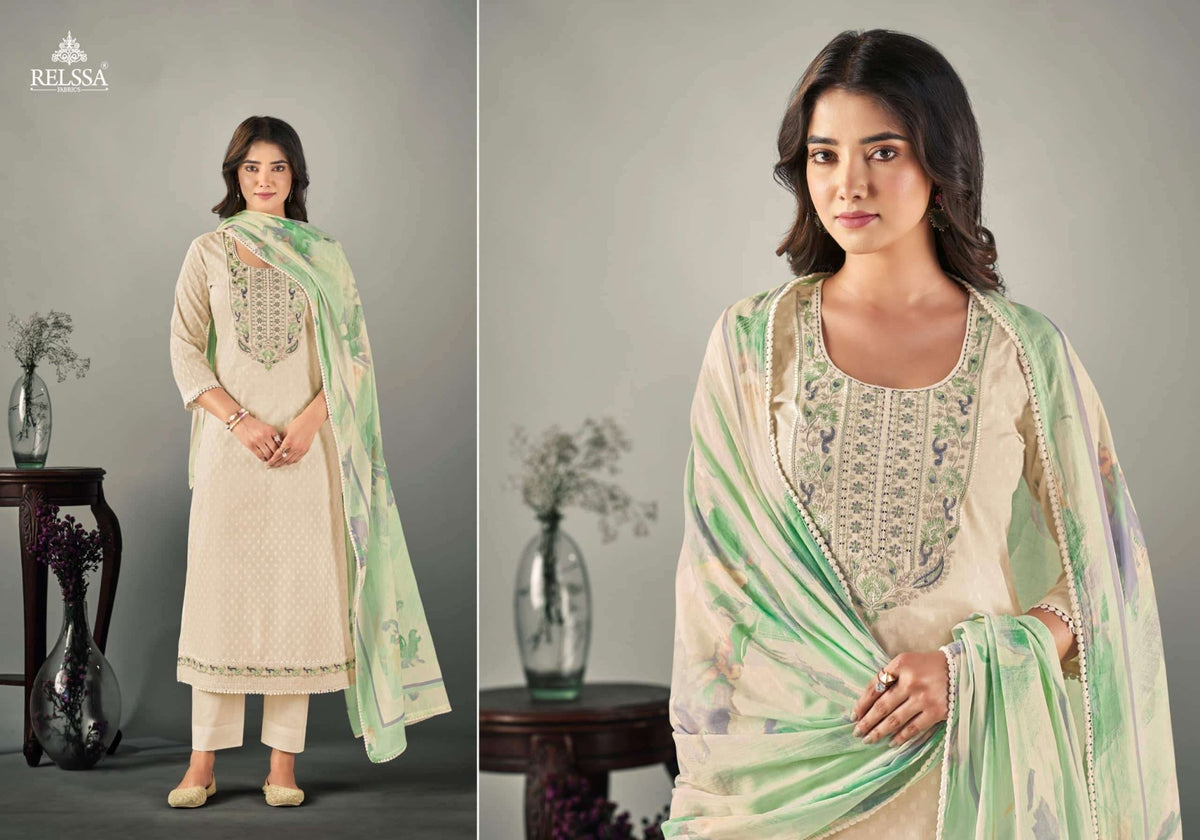 Relssa Fabrics Shalin Vol 4 Cotton Lawn Dress Material - Amrah Wholesale