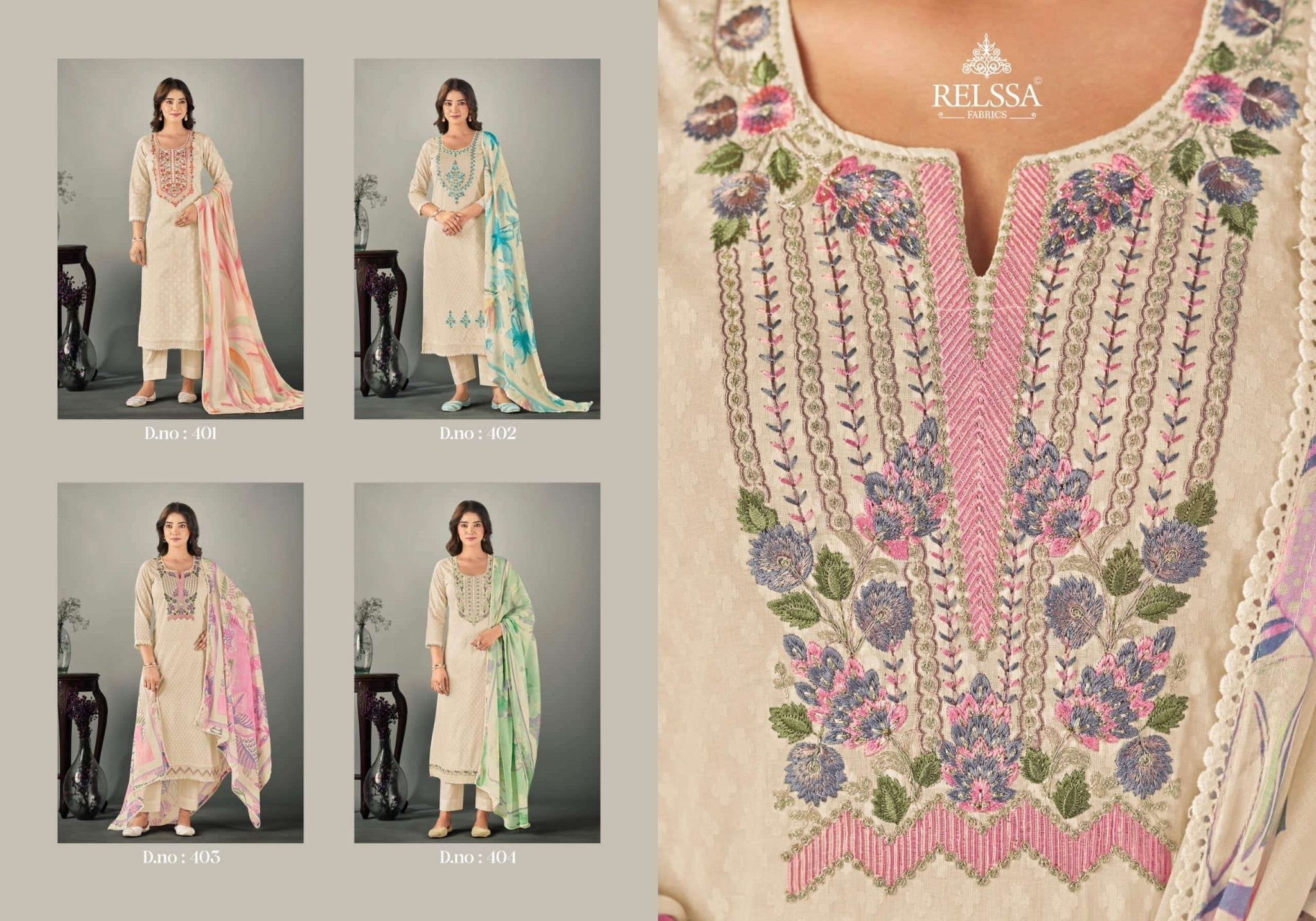 Relssa Fabrics Shalin Vol 4 Cotton Lawn Dress Material - Amrah Wholesale