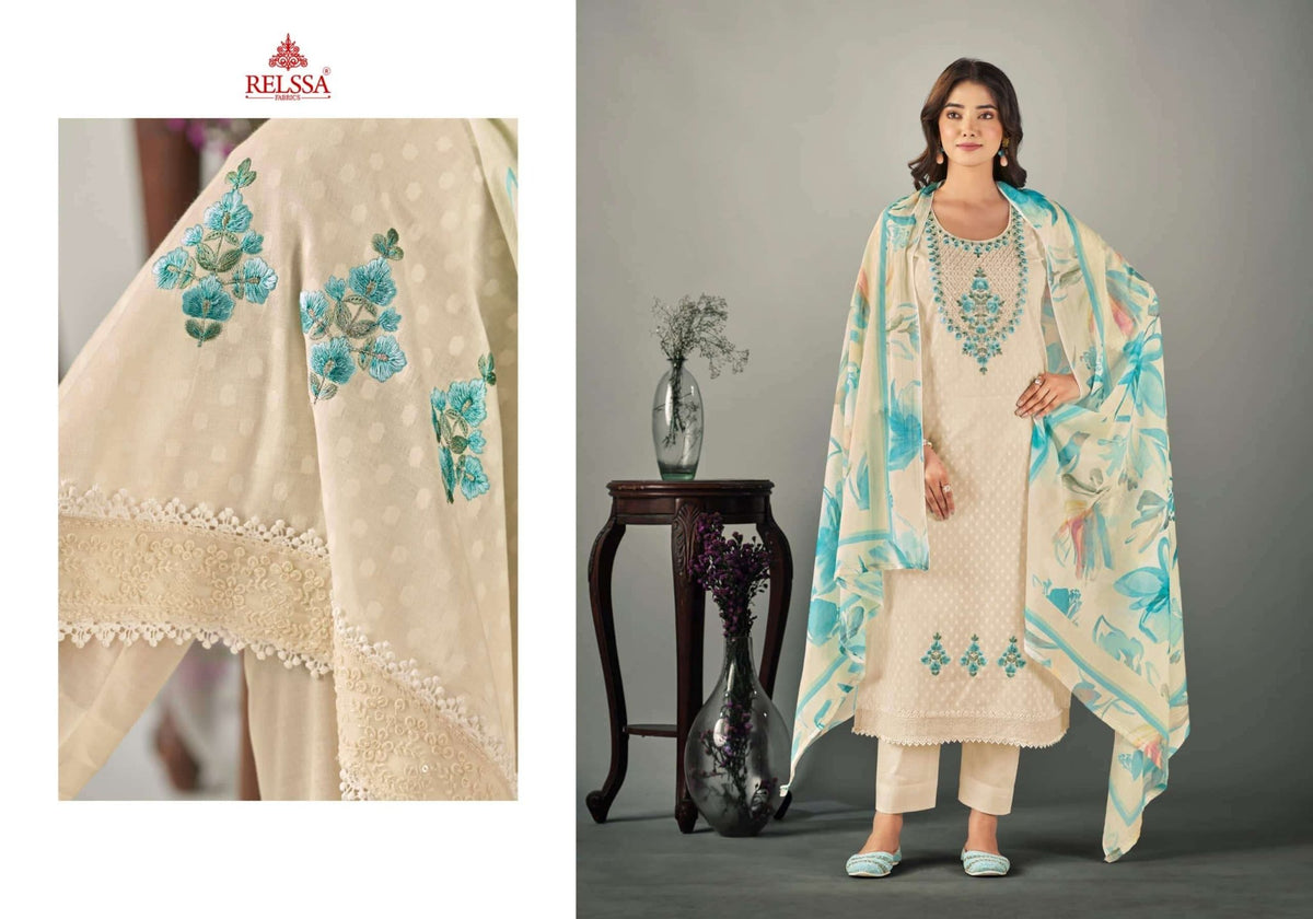 Relssa Fabrics Shalin Vol 4 Cotton Lawn Dress Material - Amrah Wholesale