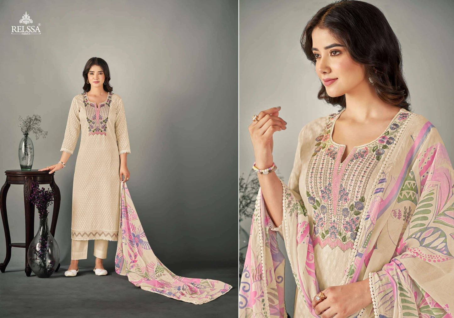 Relssa Fabrics Shalin Vol 4 Cotton Lawn Dress Material