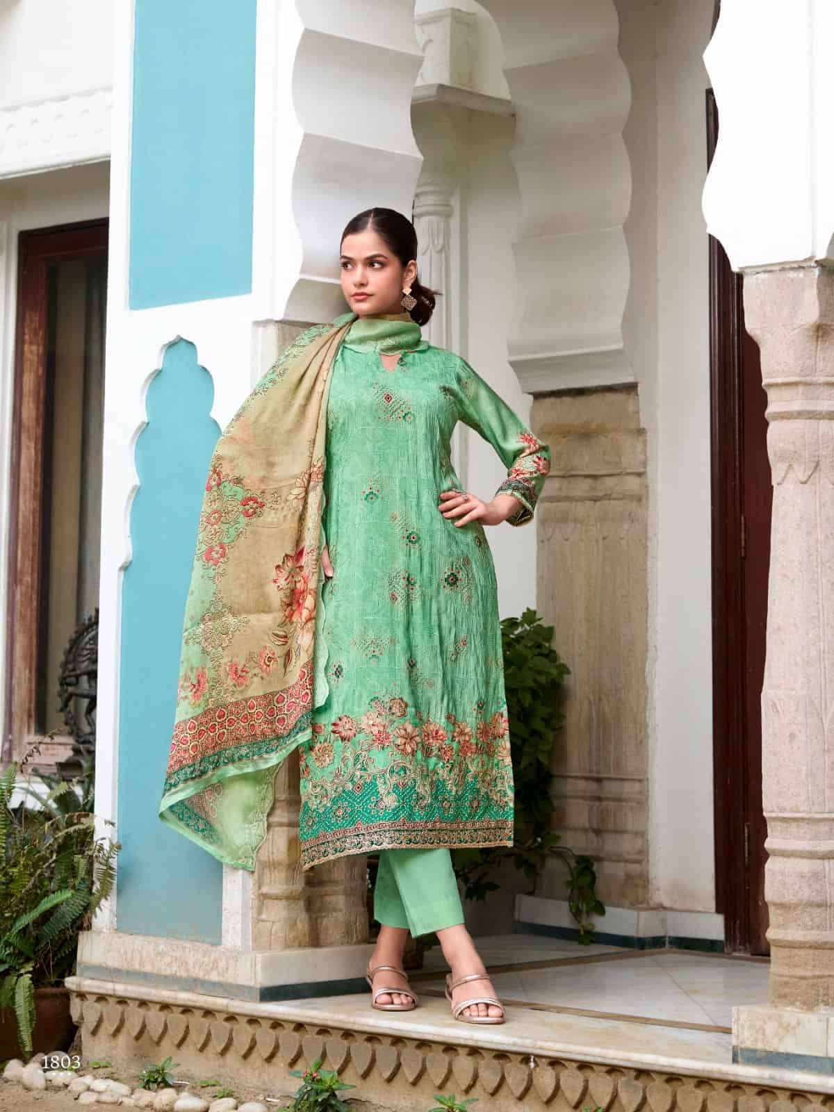 Relssa Fabrics Shimpy Vol 18 Muslin Embroidered Dress Material - Amrah Wholesale