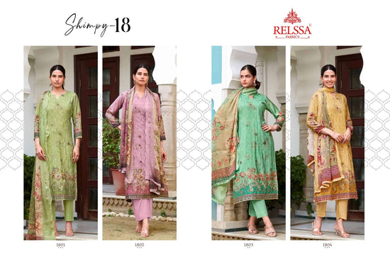 Relssa Fabrics Shimpy Vol 18 Muslin Embroidered Dress Material - Amrah Wholesale