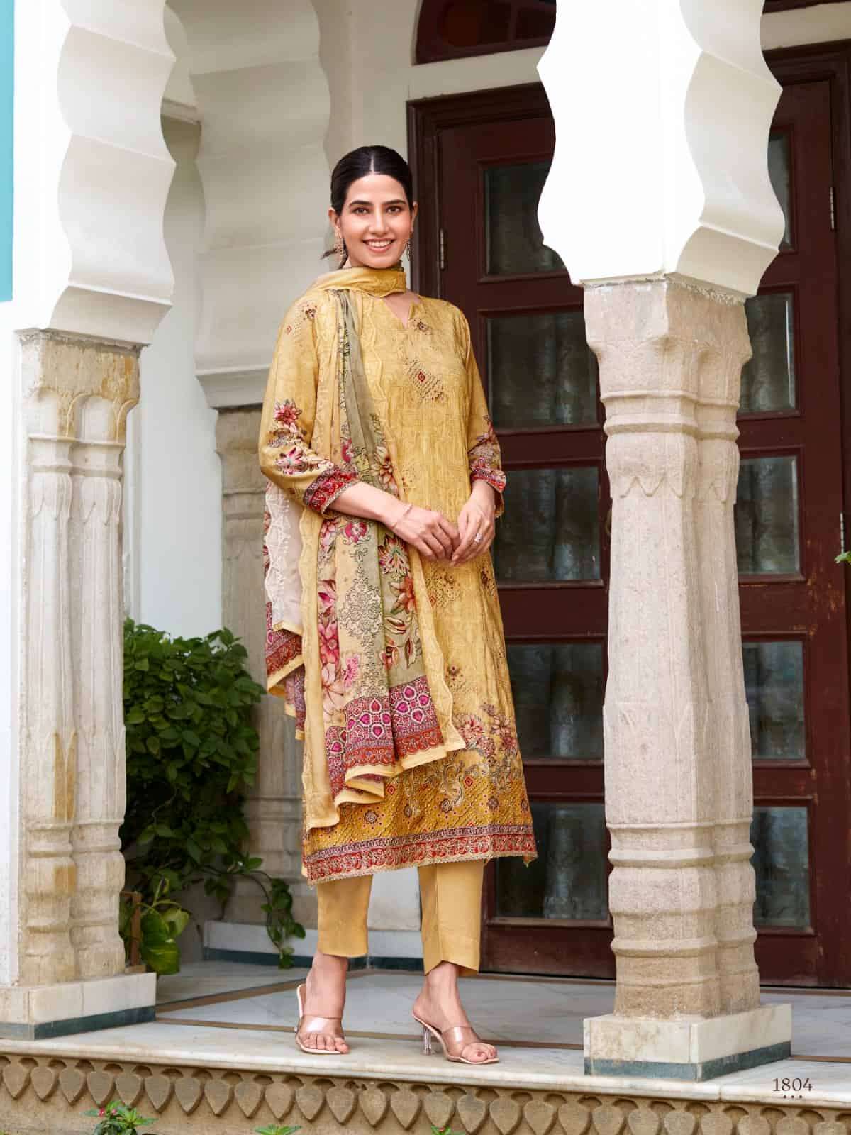 Relssa Fabrics Shimpy Vol 18 Muslin Embroidered Dress Material - Amrah Wholesale