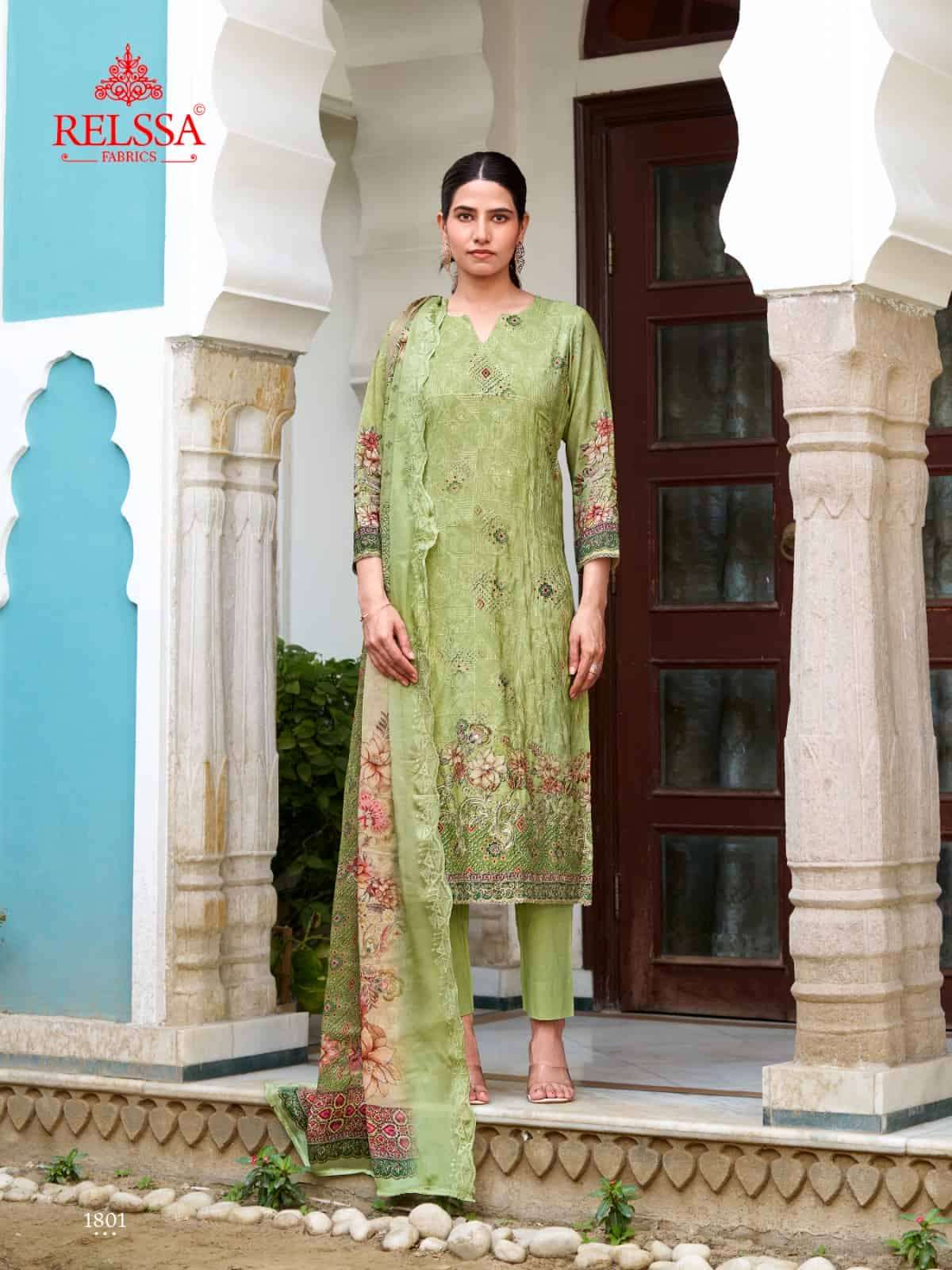 Relssa Fabrics Shimpy Vol 18 Muslin Embroidered Dress Material - Amrah Wholesale