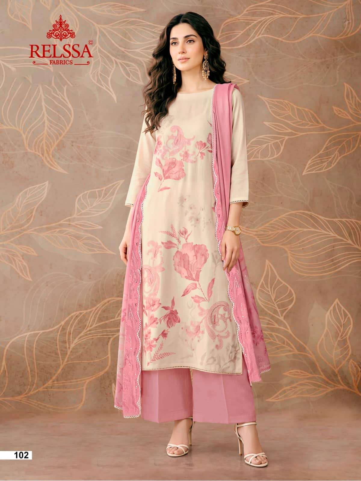 Relssa Fabrics Zoya Pashmina Woolen Dress Material