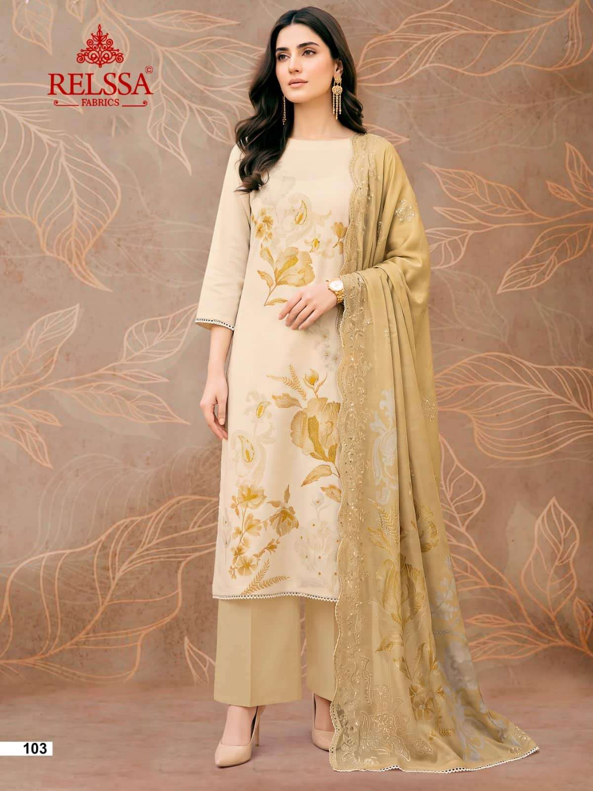 Relssa Fabrics Zoya Pashmina Woolen Dress Material