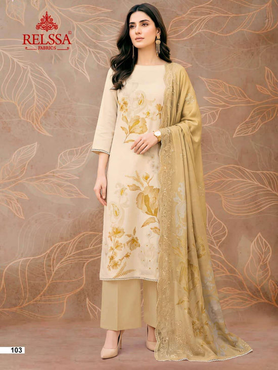 Relssa Fabrics Zoya Pashmina Woolen Dress Material
