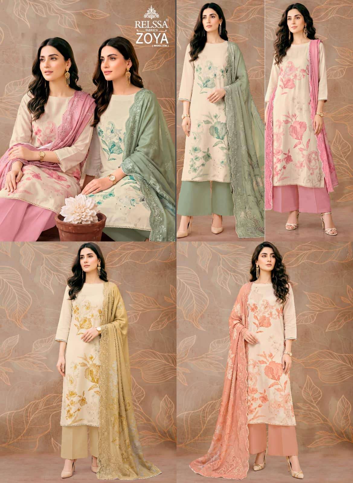 Relssa Fabrics Zoya Pashmina Woolen Dress Material