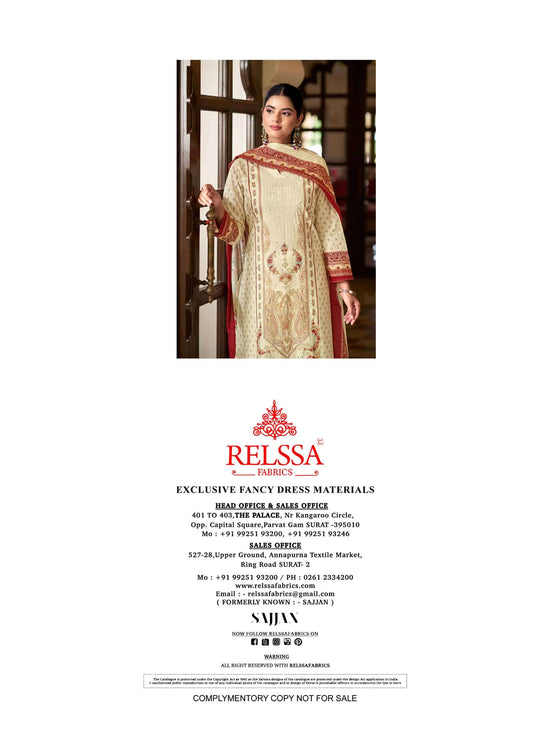Relssa Falak Vol 18 Superior Cotton Embroidered Dress Material