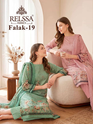 Relssa Fabrics Falak Vol 19 Superior Cotton Embroidered Salwar Suit Set
