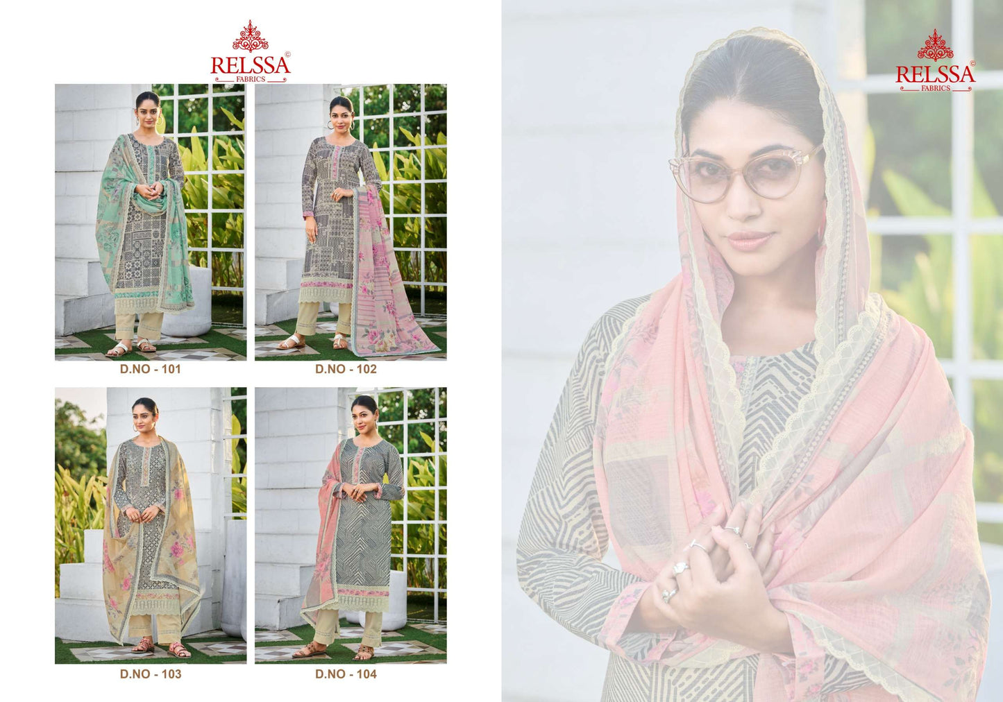 Relssa Fabrics Iskra Linen Embroidered Designer Salwar Suit Set