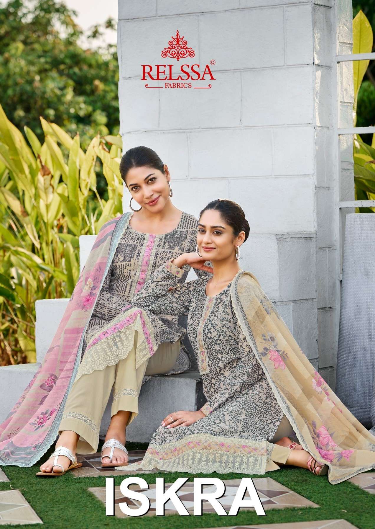 Relssa Fabrics Iskra Linen Embroidered Designer Salwar Suit Set