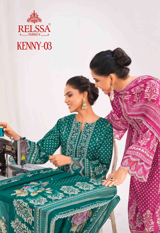 Relssa Fabrics Kenny Vol 3 Superior Cotton Embroidered Salwar Suit Set