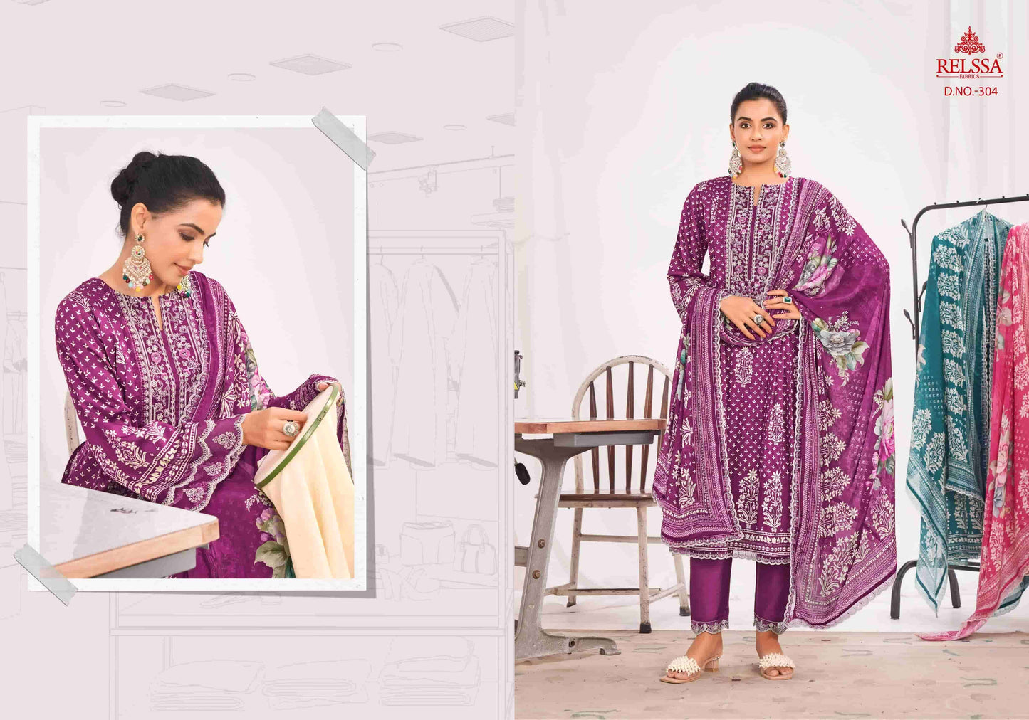 Relssa Fabrics Kenny Vol 3 Superior Cotton Embroidered Salwar Suit Set