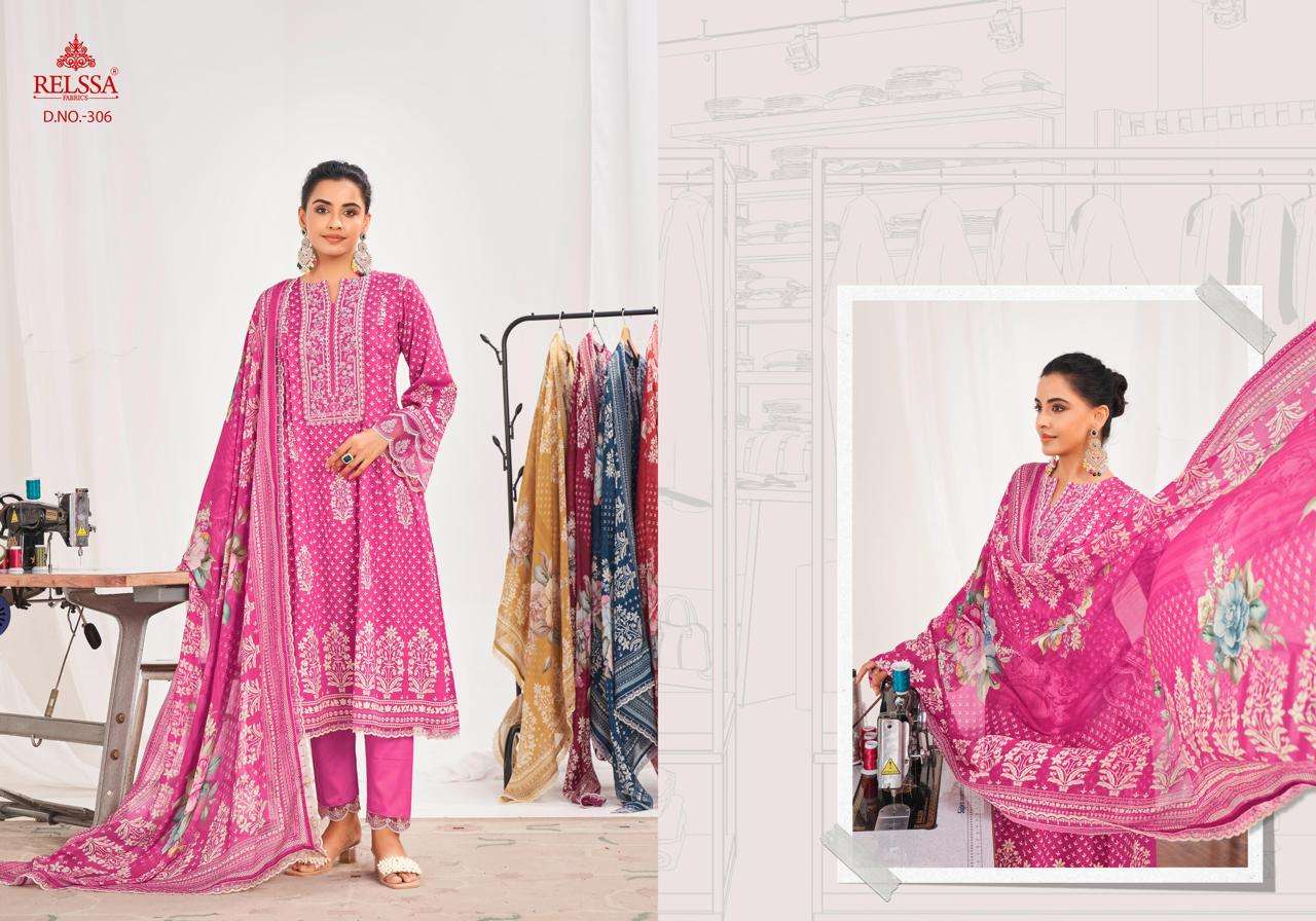 Relssa Fabrics Kenny Vol 3 Superior Cotton Embroidered Salwar Suit Set