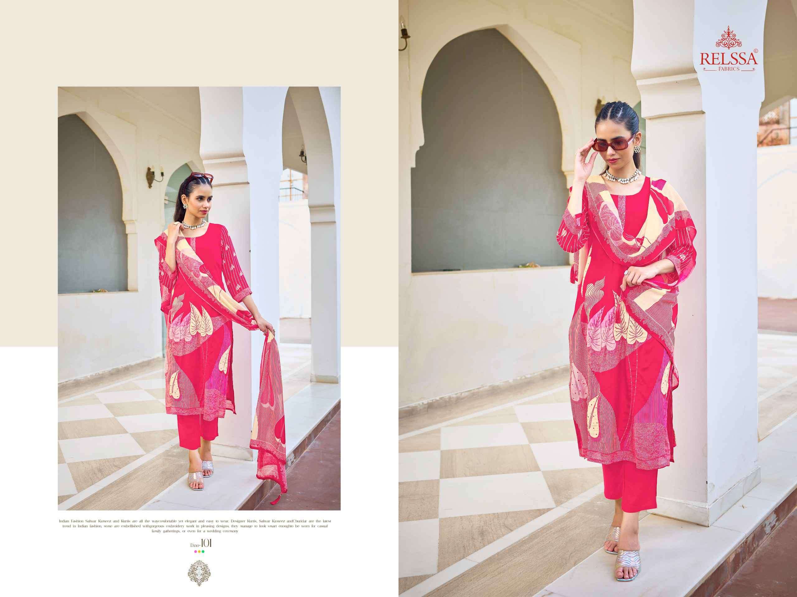 Relssa Fabrics Meera Makali Handwork Designer Salwar Suit Set