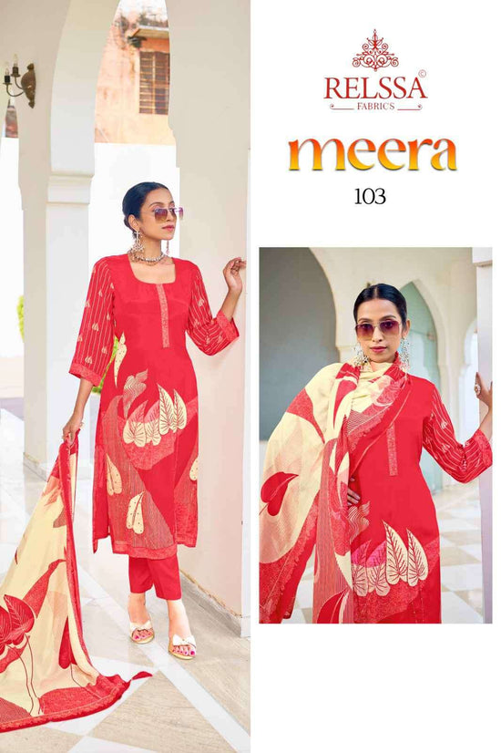 Relssa Fabrics Meera Makali Handwork Designer Salwar Suit Set