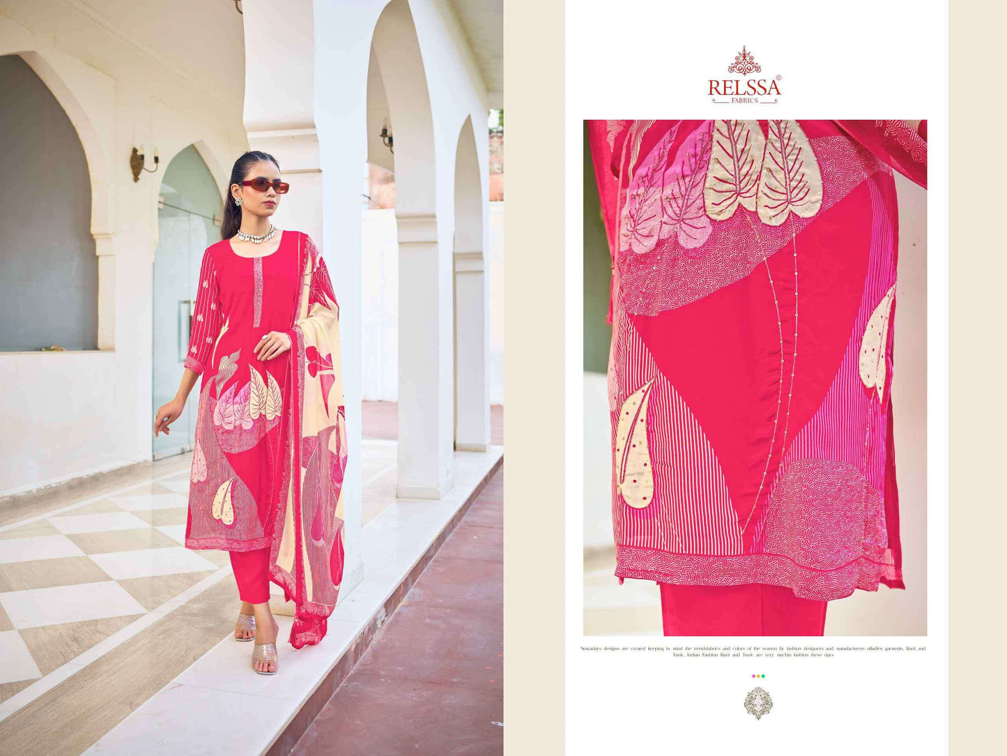 Relssa Fabrics Meera Makali Handwork Designer Salwar Suit Set
