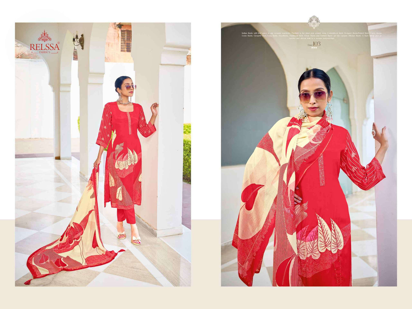 Relssa Fabrics Meera Makali Handwork Designer Salwar Suit Set