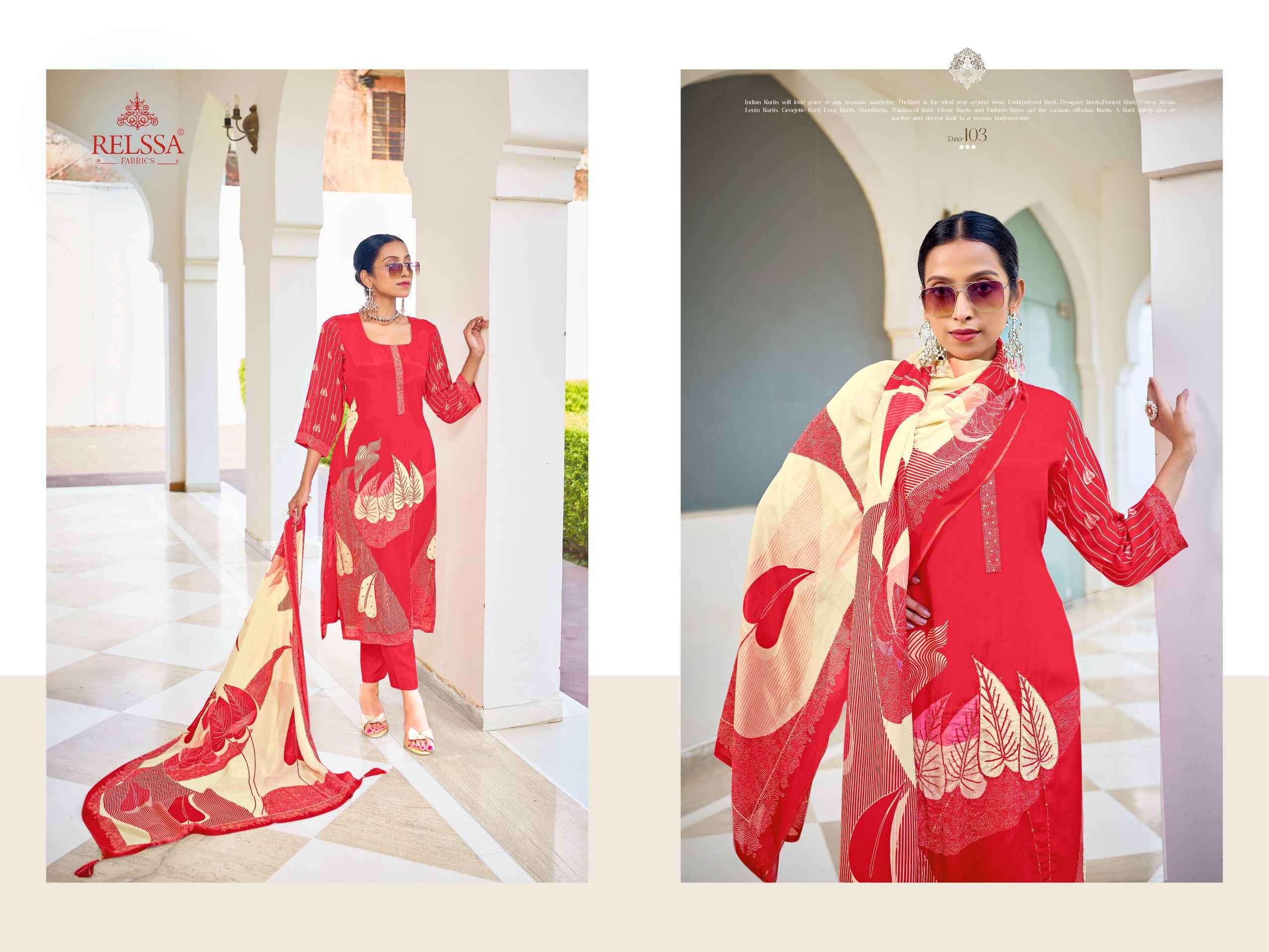 Relssa Fabrics Meera Makali Handwork Designer Salwar Suit Set
