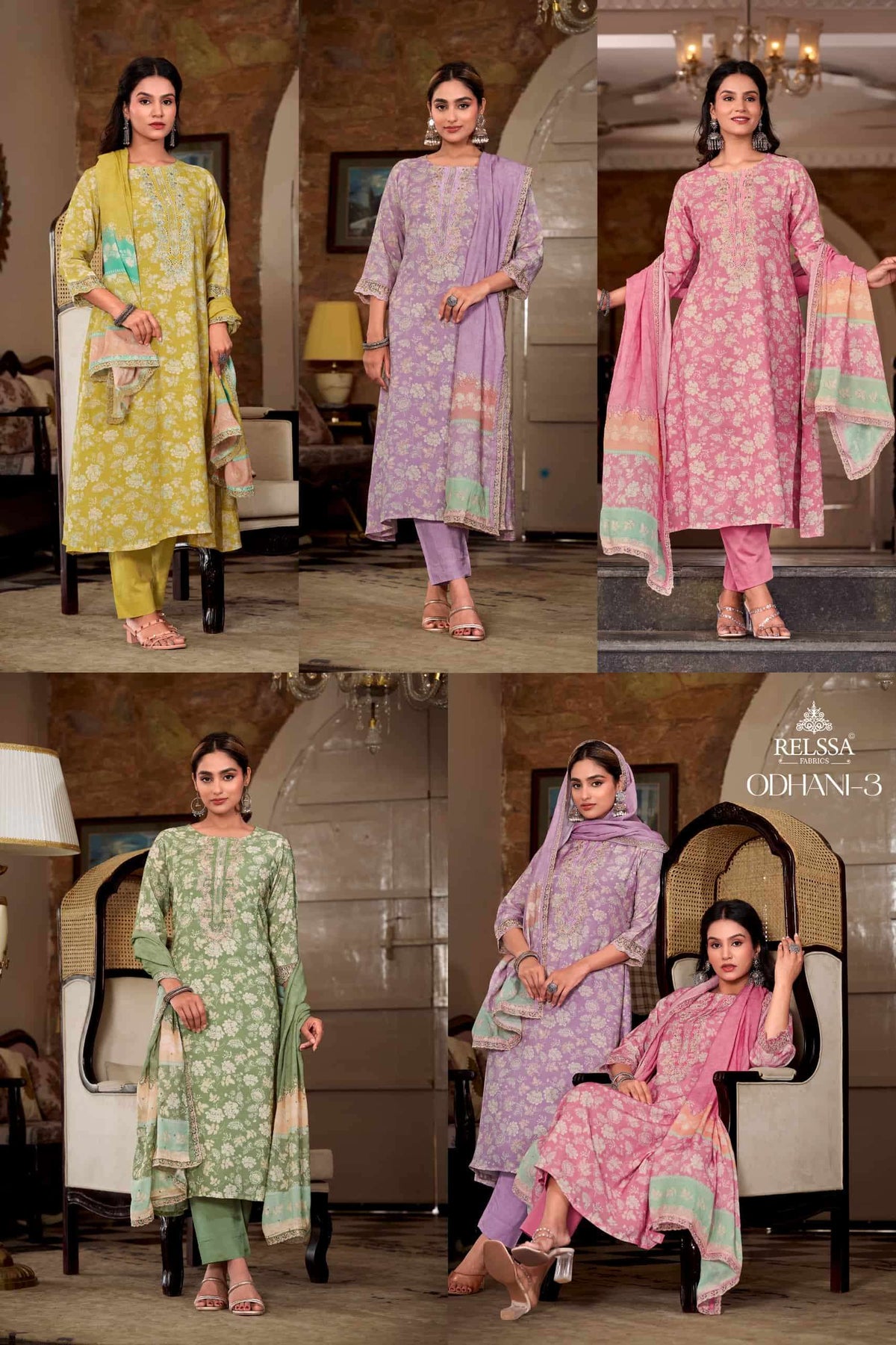 Relssa Fabrics Odhani Vol 3 Masakali Embroidered Dress Material