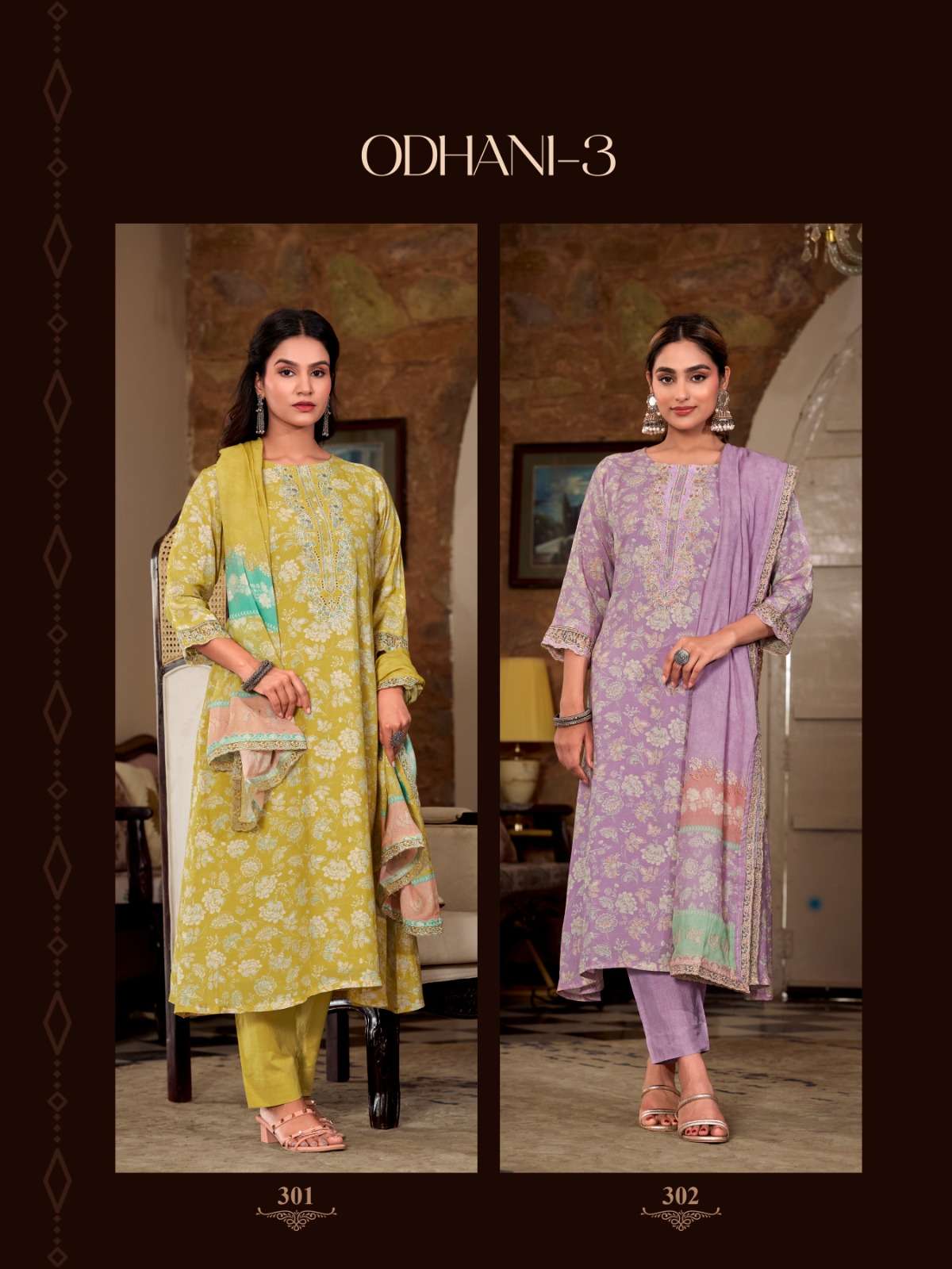 Relssa Fabrics Odhani Vol 3 Masakali Embroidered Dress Material